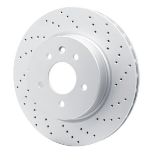 Jaguar XKR Brake Rotor (1) - Rear - R1 Concepts - GeoSPEC Coated Rotor - Drilled - `00-`06